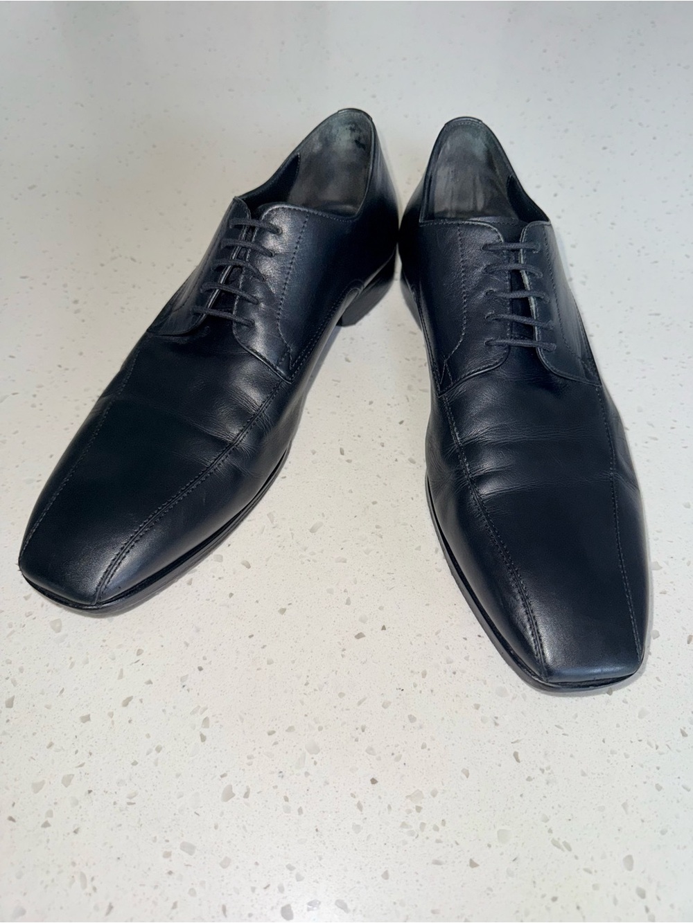 Hugo Boss Black Leather Lace-Up Oxfords